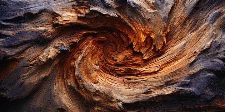 Soft vortex dancing on the bark of a tree, like a whirlwind of passions, captivating its strengt