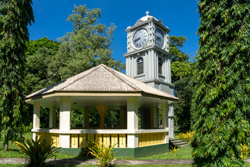 The Clock tower at Thurston Gardens in Suva, Fiji. Thurston Gardens are the botanical gardens of...