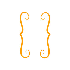 Hand drawn curly brackets