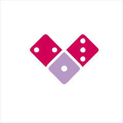 Print domino love logo design for your brand identity