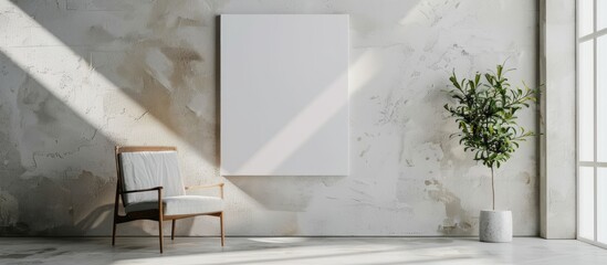 Canvas frame mockup displayed on a white background, with a clipping path included, suitable for showcasing paintings and photos for interior decoration purposes. - obrazy, fototapety, plakaty