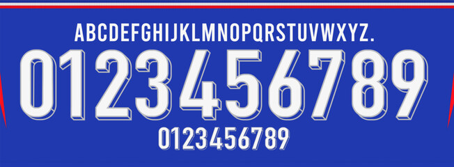 new font vector team Europe national team 2024, france font, kit sport style font. football style font with lines and points inside, sports style letters and numbers for soccer team