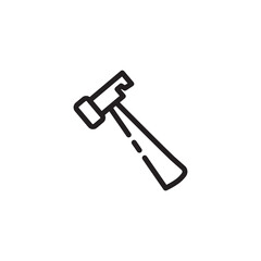 Build Fabric Hammer Line Icon