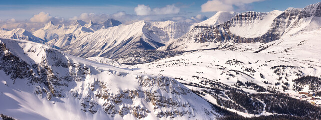 Wide ski resort panorama