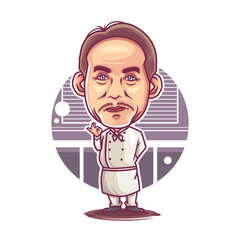 handsome chef character cartoon design