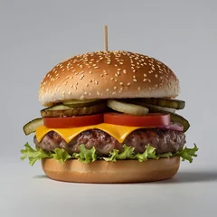 Fototapeten Hamburguesa completa, full hamburguer, hamburguer. AI Generative © DynamicPvPART