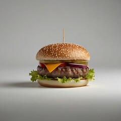 Hamburguesa completa, full hamburguer, hamburguer. AI Generative - obrazy, fototapety, plakaty