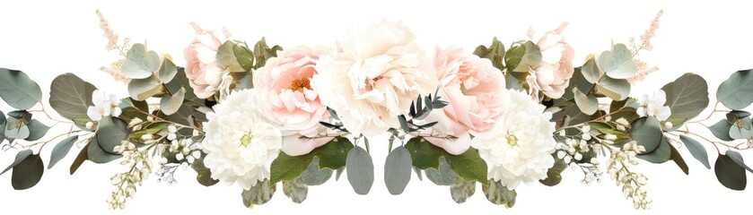 elegant floral wreath composed of soft pastel flowers and greenery perfect for a springtime celebration