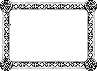 Rectangular Celtic Border Frame - Tribal Spirals