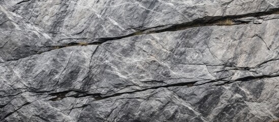 A detailed close up of a grey bedrock with a marble texture, resembling a monochrome pattern in monochrome photography