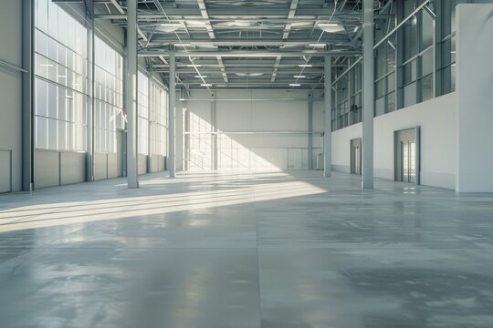 Modern Industrial building or modern factory for manufacturing production plant or large warehouse