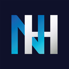 Abstract NH letter logo design template. Vector Logo Illustration.