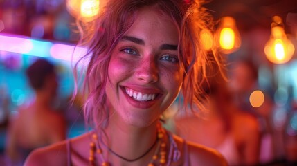 A group of friends laugh and drink at a party unaware of the consequences their actions may have on their health and wellbeing in the future. - obrazy, fototapety, plakaty