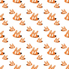 seamless pattern with orange foxy animal 