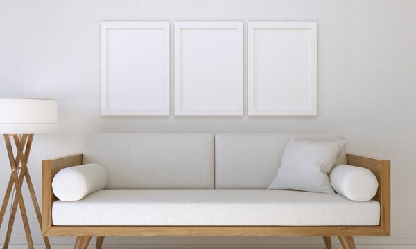 Modern home mockup interior background, 3d render