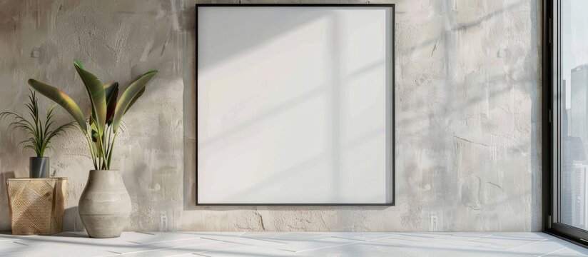 blank frame poster presented on a wall