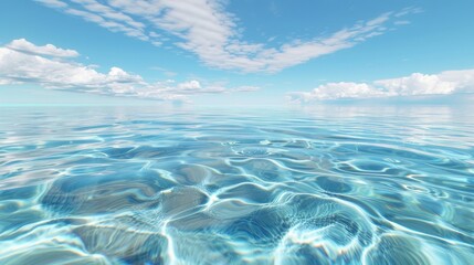 A pure crystal-clear water surface