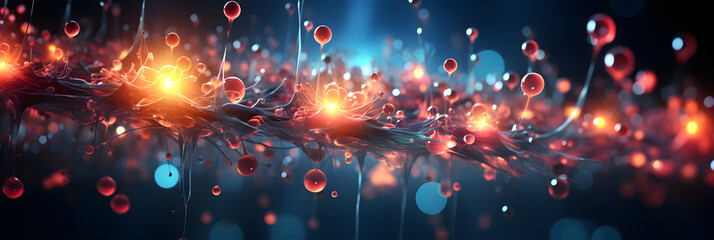 body cells, microbes, bacteria and viruses under a microscope. biological laboratory research. microbiology and disease science. health and immunity