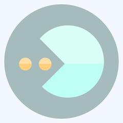 Icon Pacman - Flat Style,Simple illustration,Editable stroke