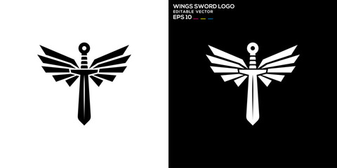 Vector design template of sword logo, defense, attack, kingdom, power, symbol icon EPS 10