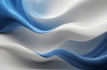 3d line wave abstrack background with blue color, white solid background