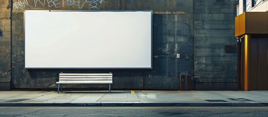 A white blank billboard in an urban area, ready for customized content. - obrazy, fototapety, plakaty