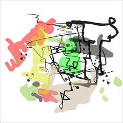 Colorful abstract art , beautiful line art.