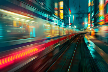 Fototapeta na wymiar Close up high-speed commuter train. Modern electric express