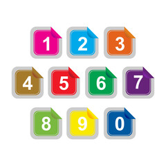 Numbers colorful set. Vector illustration.