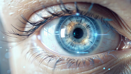 Eye of the World: A Macro View into Human Vision in Digital theme - obrazy, fototapety, plakaty