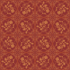 オリエンタルな唐草の背景パターン2c