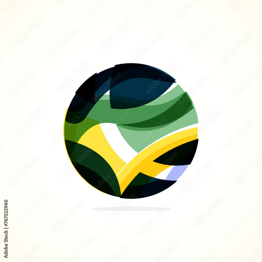 Poster Abstract circle logo - minimalist emblem, timeless and universal shape of circle. Unique logo represent range of brands and concepts, encapsulating simplicity and creativity in single, iconic image