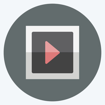 Video Icon in trendy flat style isolated on soft blue background