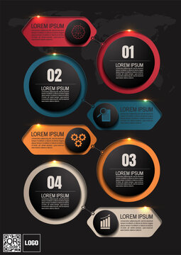 Creative Infographic Chart Templates for Dynamic Presentations and  Annual Reports, Bold Black Background Vertical Poster Designs