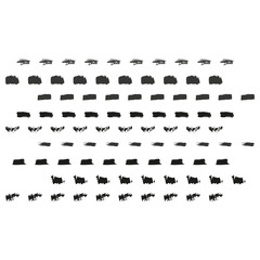 Brush strokes texture set. Hand-painted lines collection. Ink grunge design elements. Vector illustration. EPS 10.