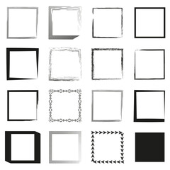 Collection of decorative frames. Variety of border designs. Assorted simple edges. Geometric line art. Vector illustration. EPS 10.