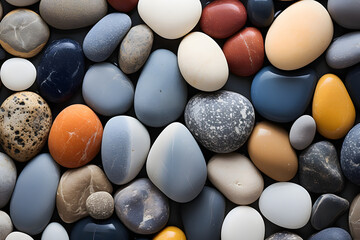background texture set of different stones pebbles. geology and minerals - obrazy, fototapety, plakaty