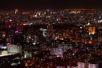 Beijing city night view buildings night lights
