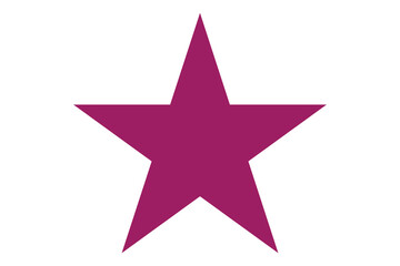 Obraz premium A solid magenta five-pointed star shape stands out as a distinct marker or decorative element isolated on a white background.
