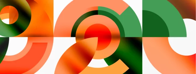Gordijnen Circle geometric abstract vector background © antishock