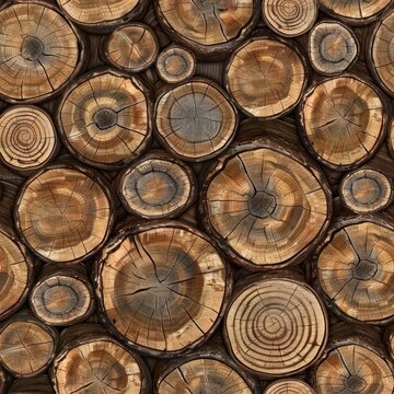Cedar log wooden seamless pattern texture