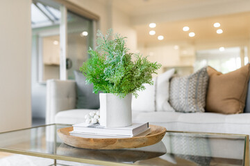 Home interior decoration, modern living room close up. Detailed house, apartment decor.