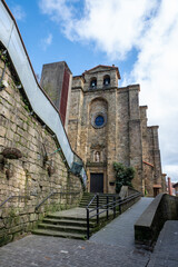 Church of San Juan Bautista in the fishing and tourist town of Pasaia in the Province of Guipúzcoa in March 2024.