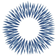 Abstract blue petal flower banner watercolor illustration for decoration on garden, wedding and summer seasonal .