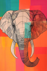 Hand drawn illustrations of animals amidst colorful patterns, graphics and fashion elements.	