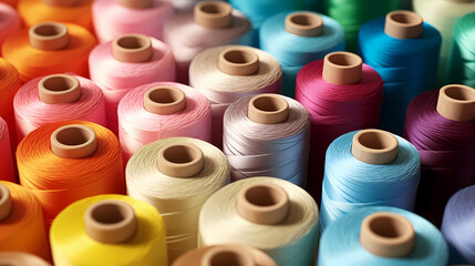 Colorful thread and spools