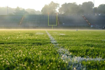 High school sports field early morning