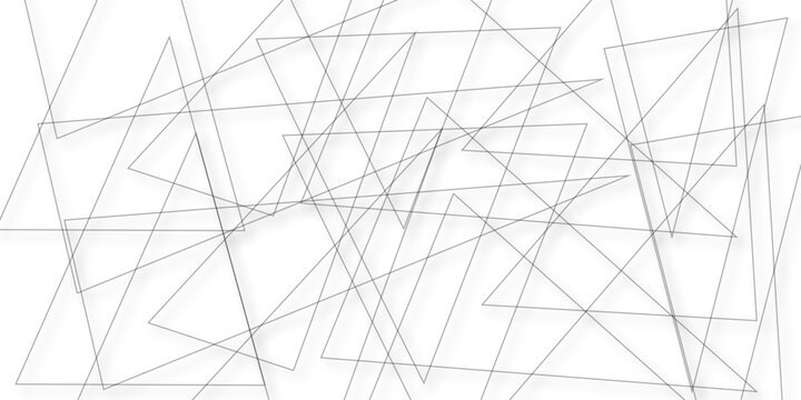 Abstract lines in black and white tone of many squares and rectangle shapes on white background. Trendy random diagonal lines image. Random chaotic lines. Abstract geometric pattern. image idea.