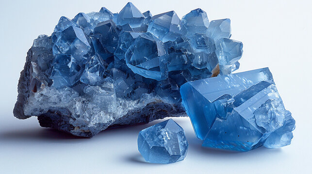 Jeremejevite stone white background