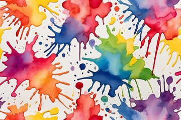 abstract watercolor background with splashes of colorful paint on paper